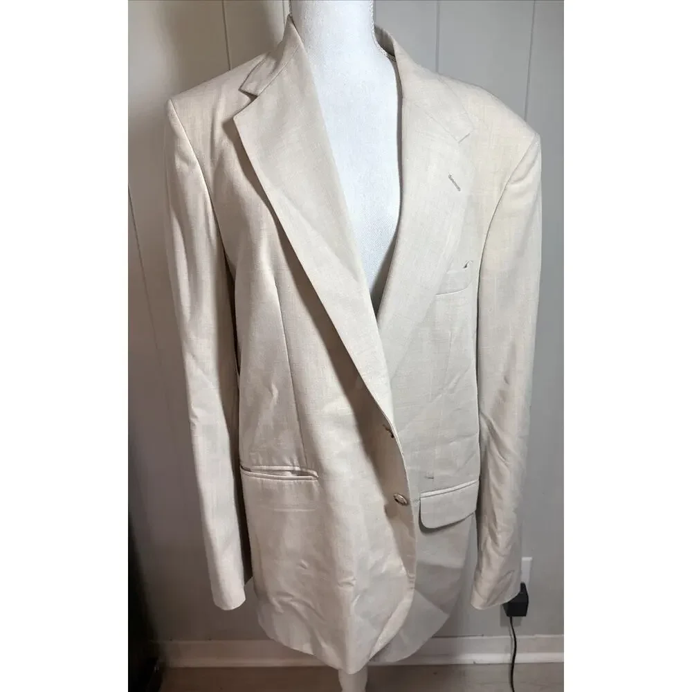 Stafford Men's Khaki Tan Suit Jacket Size 44L V9